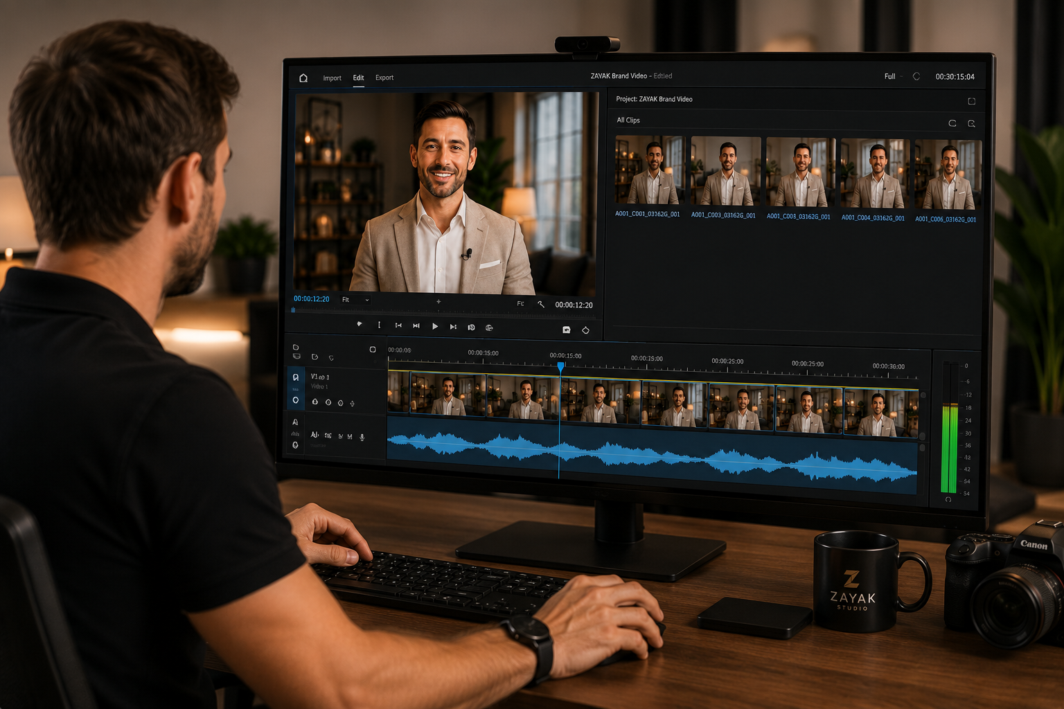 ZAYAK editing suite creating a digital twin